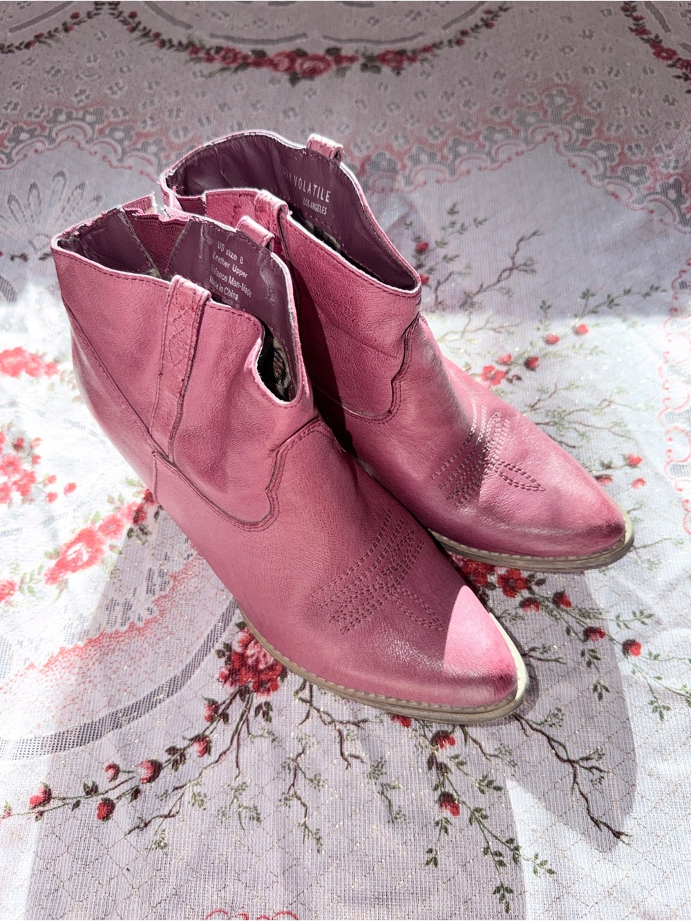 Leather Very Volatile by Los Angeles Pink Ankle Coastal Cowgirl Dreamers Boots 💝